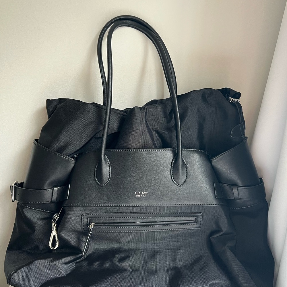 Margaux 17 inside out black nylon leather bag margaux